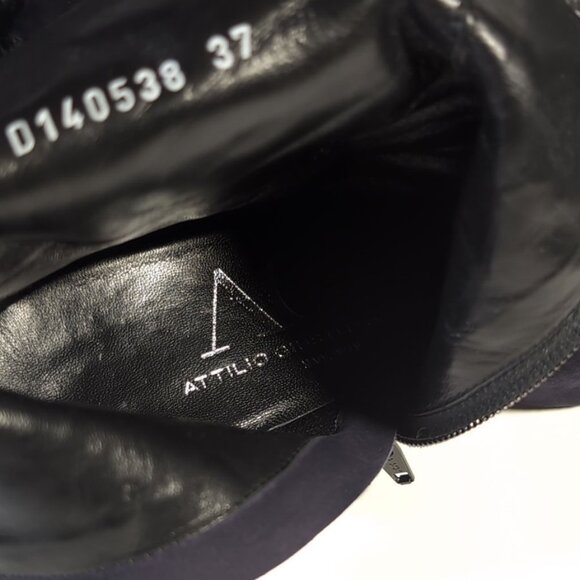 AGL Navy Blue Suede Embroidered Ankle Boot 50mm Womens Size 6.5 - Picture 5 of 8